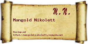 Mangold Nikolett névjegykártya