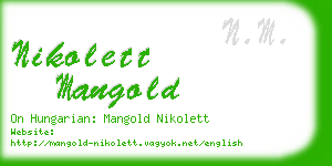 nikolett mangold business card